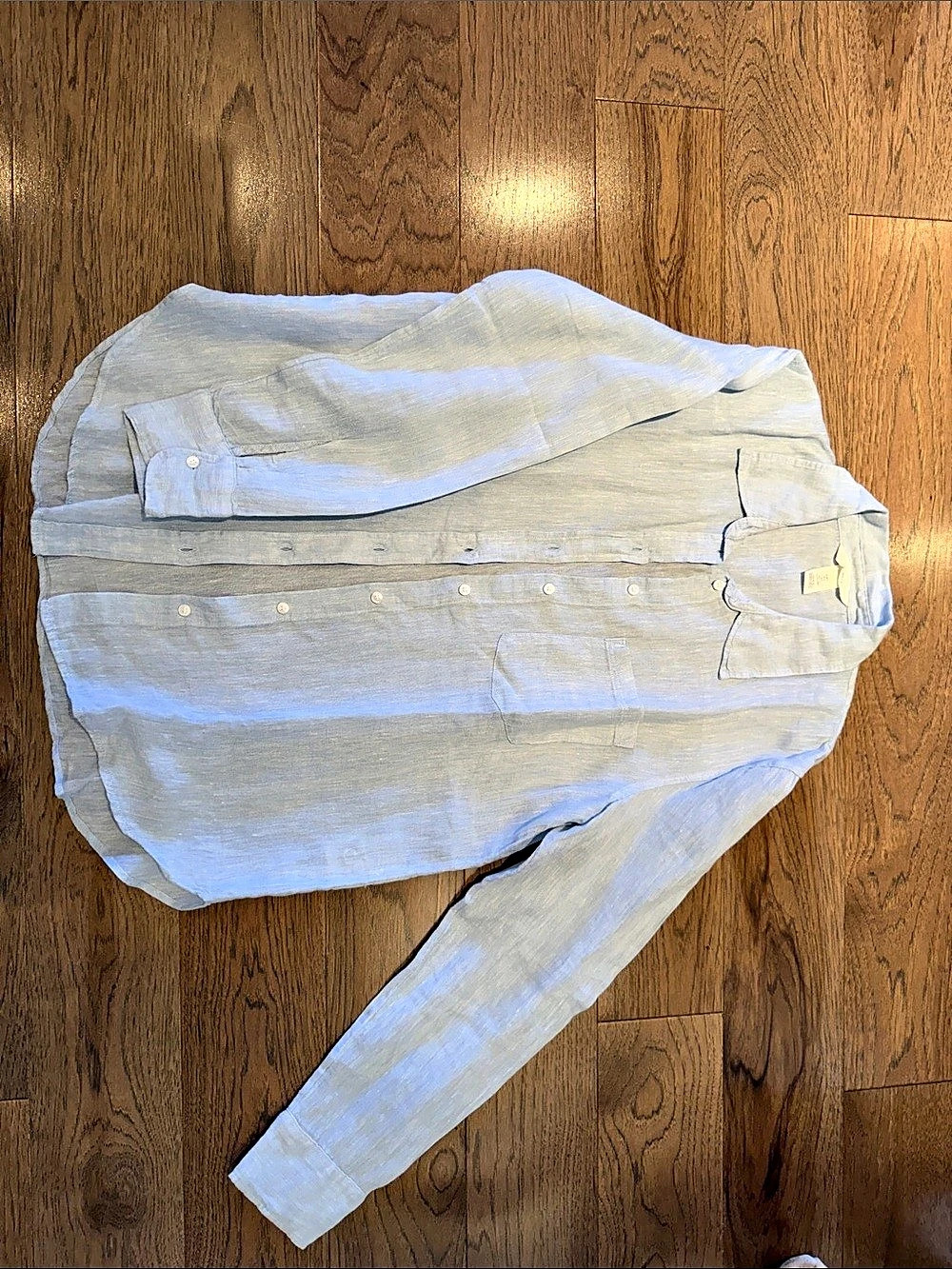 H&M Linen-Cotton Button Down Blue Size S